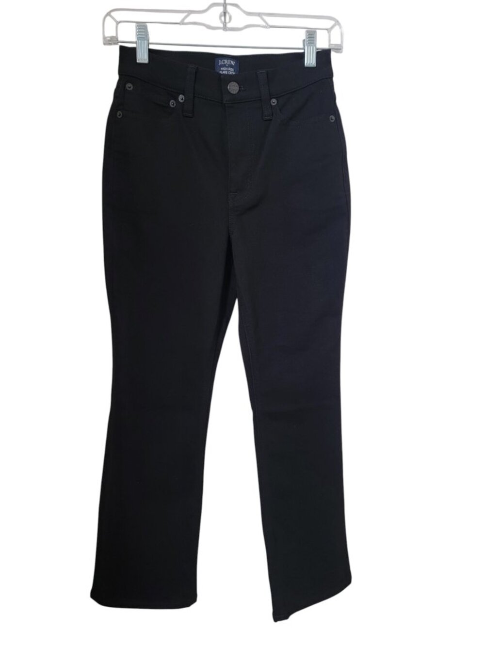 J. Crew Size 24P Black High Rise Flare Crop Denim Jeans